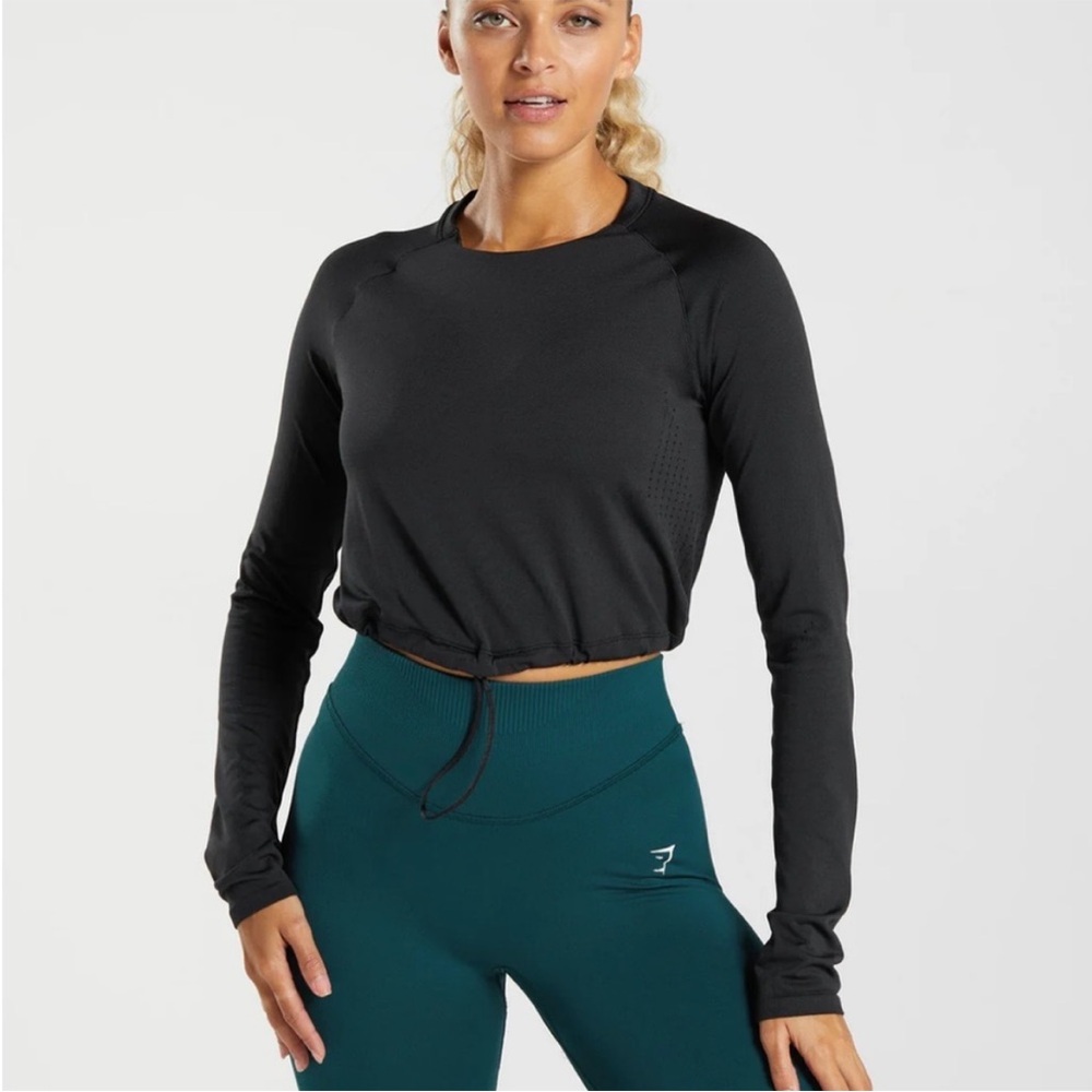 Gymshark Black Long Sleeve Crop Top